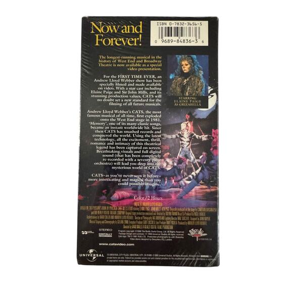Cats the Musical VHS Featuring Elaine Paige 1998 New Sealed - Picture 4 of 4